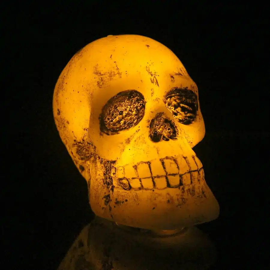 Flameless Human Mini Skull LED Candles Lamp Paraffin Wax Electronic Candle Light Halloween Toy Holiday Party Gift Decor 17