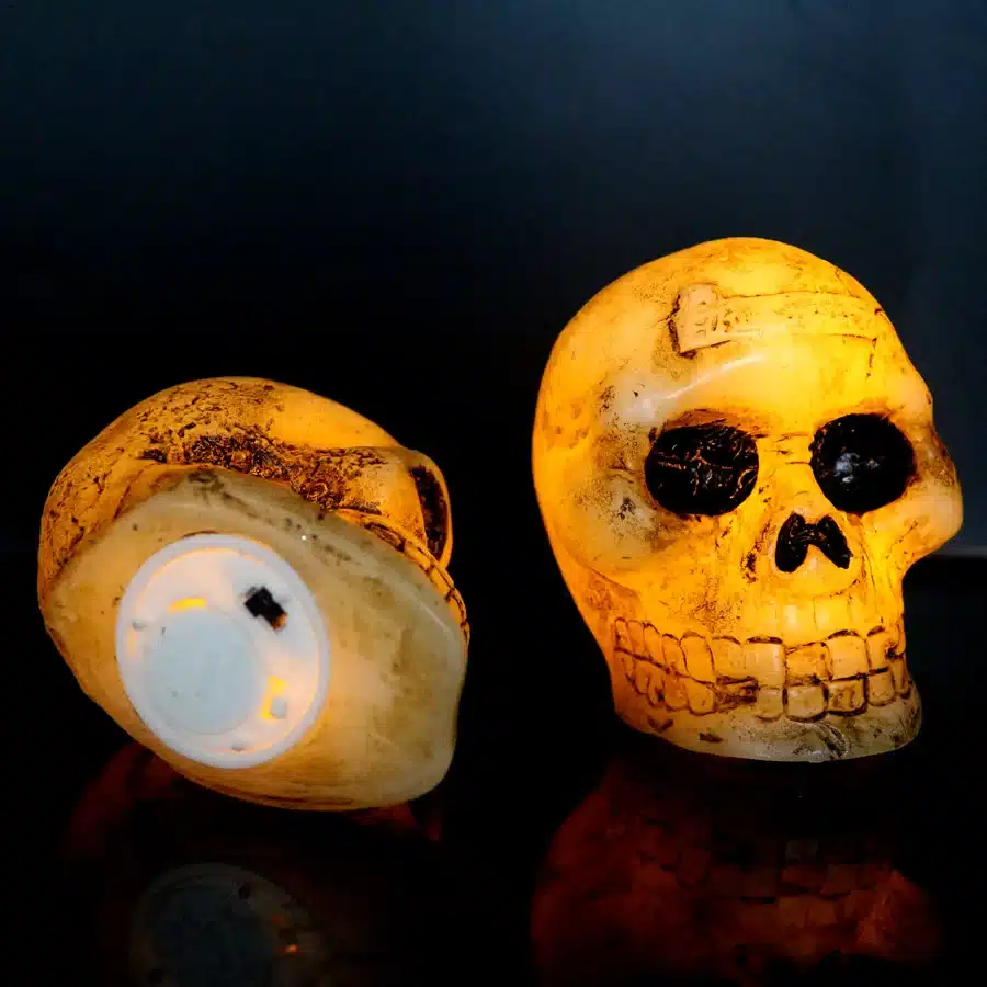 Flameless Human Mini Skull LED Candles Lamp Paraffin Wax Electronic Candle Light Halloween Toy Holiday Party Gift Decor 21