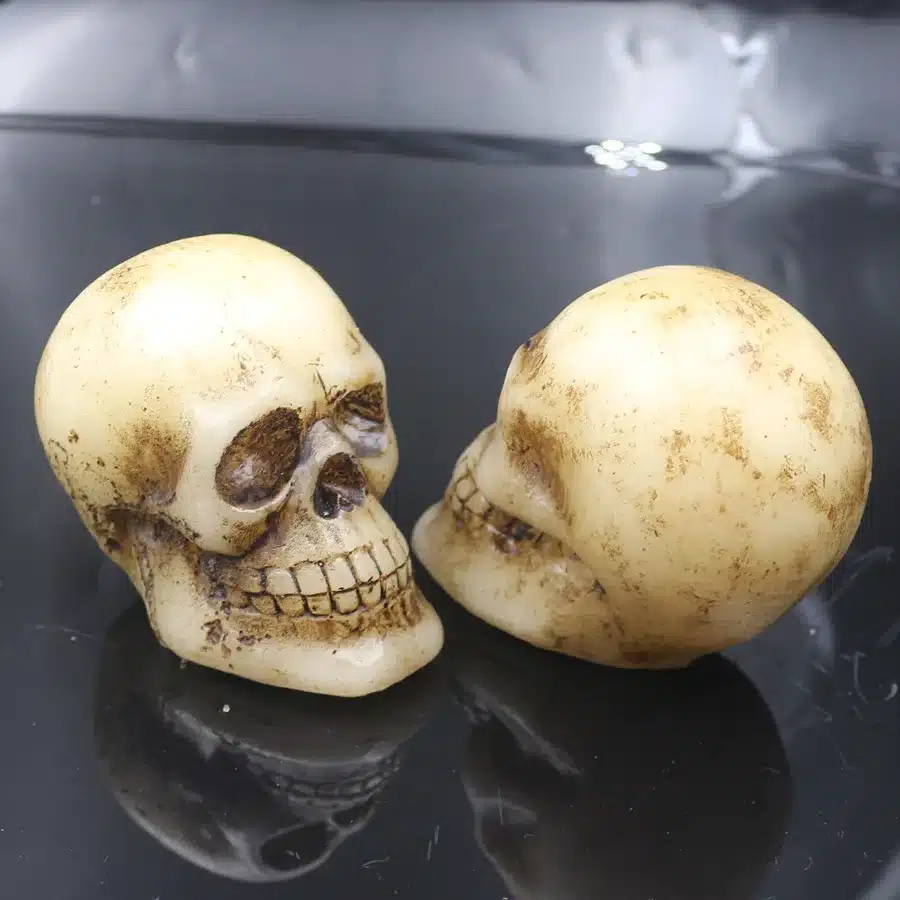 Flameless Human Mini Skull LED Candles Lamp Paraffin Wax Electronic Candle Light Halloween Toy Holiday Party Gift Decor 25