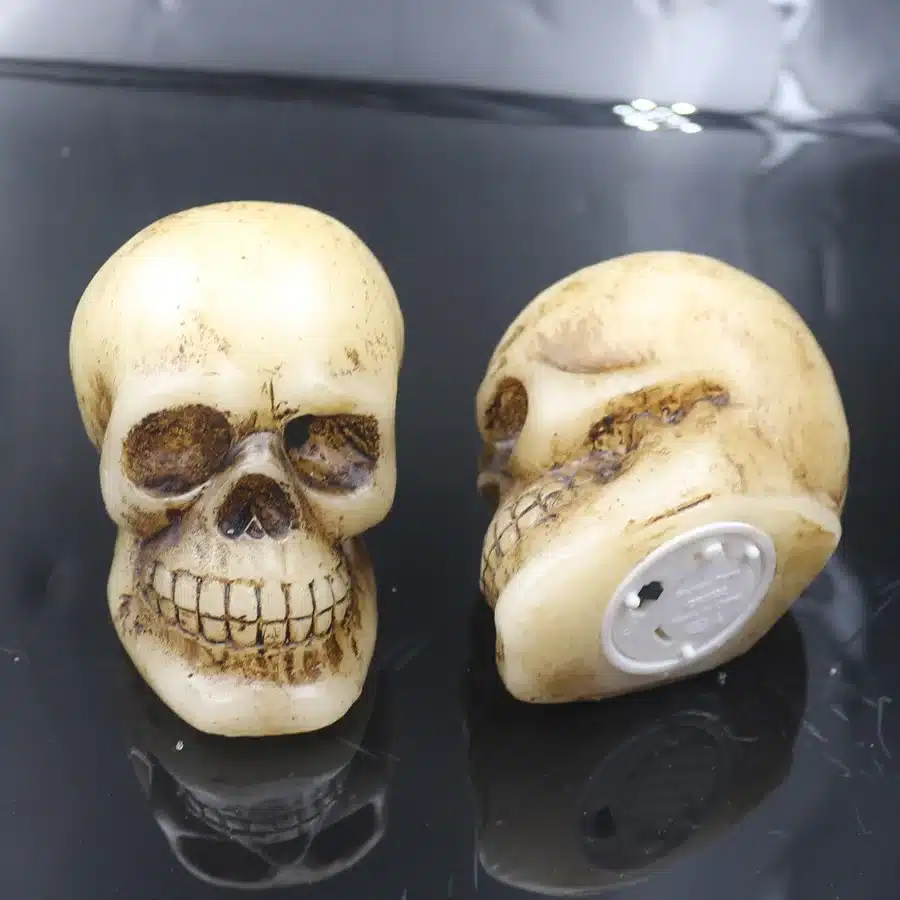 Flameless Human Mini Skull LED Candles Lamp Paraffin Wax Electronic Candle Light Halloween Toy Holiday Party Gift Decor 26
