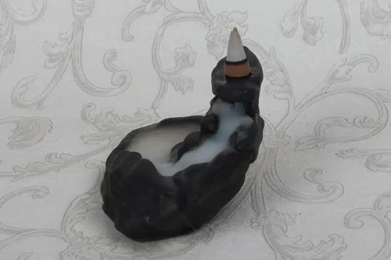 T Black Ceramic Incense Burner Smoke Backflow Cone Cense Holder Home Furnace Step Step High Temple Candle Aromatherapy Furnace 22