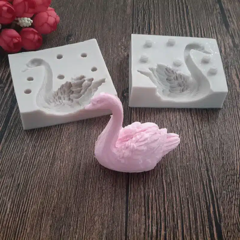 3D Beautiful Swan Fondant Silicone Mold Candle Sugar Craft Tool Chocolate Mould 10