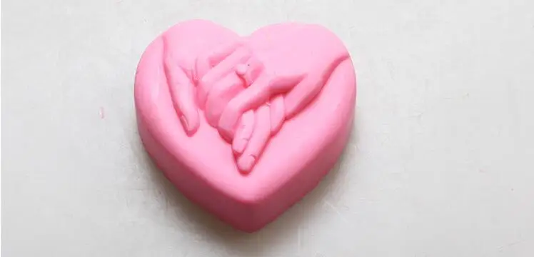 Love Heart Hand In Hand Sugarcraft Cake Decorating Soap Candle Mold Lovers Wedding Party Decoration Silicone Soap Molds 5