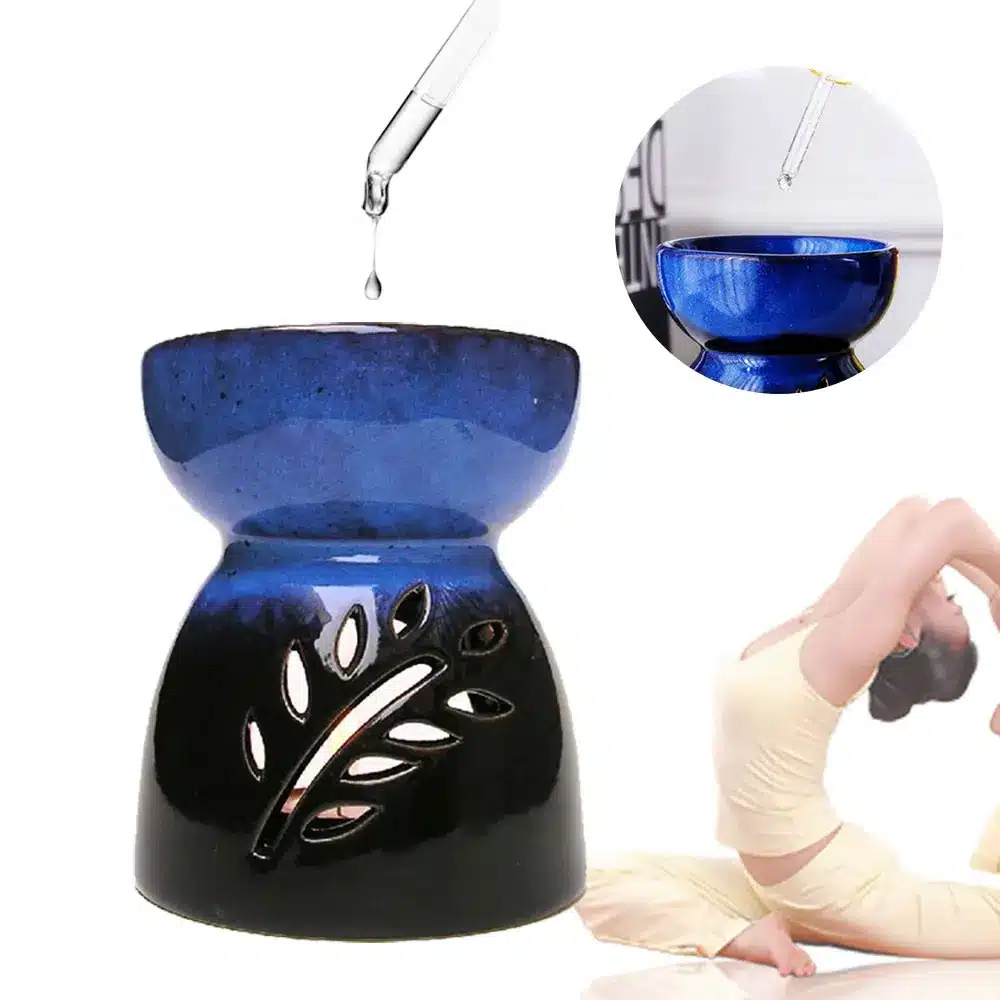 Mini Ceramic Aroma Essential Oil Lamp Hollowing Candle Furnace Essential Oil Furnace Incense Burners Home Furnishing Decoration 9