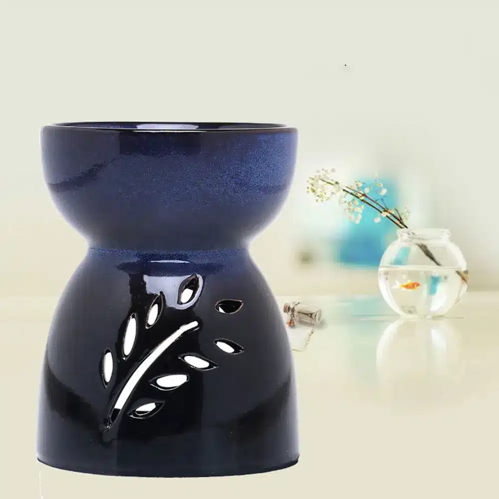 Mini Ceramic Aroma Essential Oil Lamp Hollowing Candle Furnace Essential Oil Furnace Incense Burners Home Furnishing Decoration 13