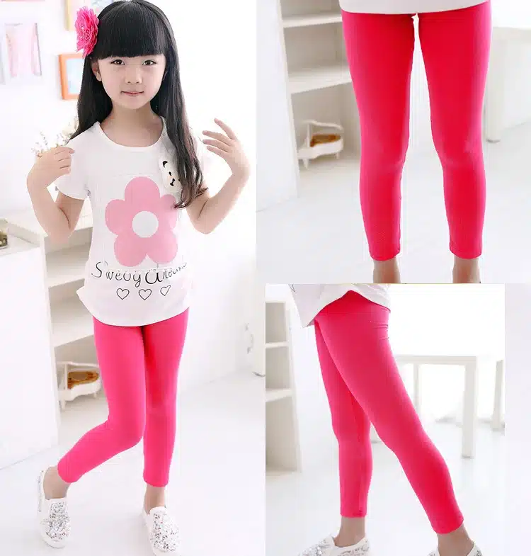 Girl Pants Soft Elastic Modal Cotton Kids Leggings Candy Color Girls Skinny Pants Trousers Solid Color 2-13Y Children Trousers 32