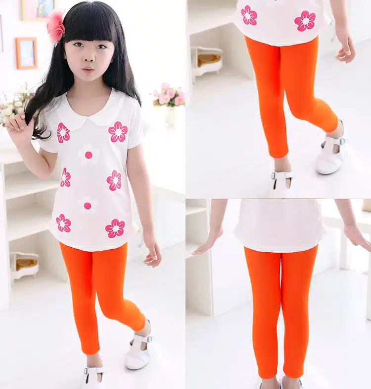 Girl Pants Soft Elastic Modal Cotton Kids Leggings Candy Color Girls Skinny Pants Trousers Solid Color 2-13Y Children Trousers 33