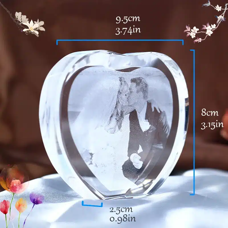 Customized Heart Shape Laser Engraved Crystal Photo Album Family Wedding Photo Frame For Valentine's Day Anniversary Gifts 11