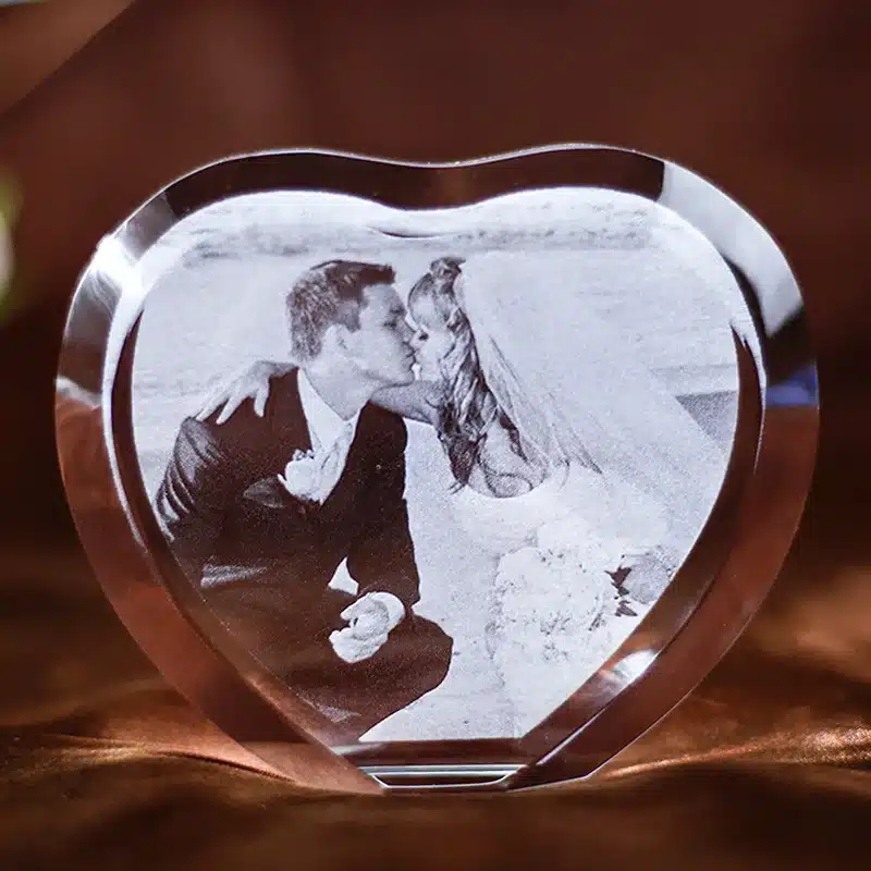 Customized Heart Shape Laser Engraved Crystal Photo Album Family Wedding Photo Frame For Valentine's Day Anniversary Gifts 14