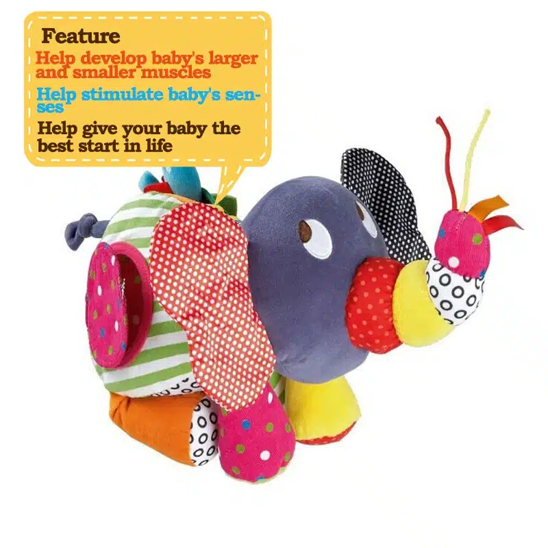 Educational Toys For Baby 0-12 Month Cartoon Plush Elephant Baby Rattles Brinquedos Para Bebe Oyuncak Baby Toys 3