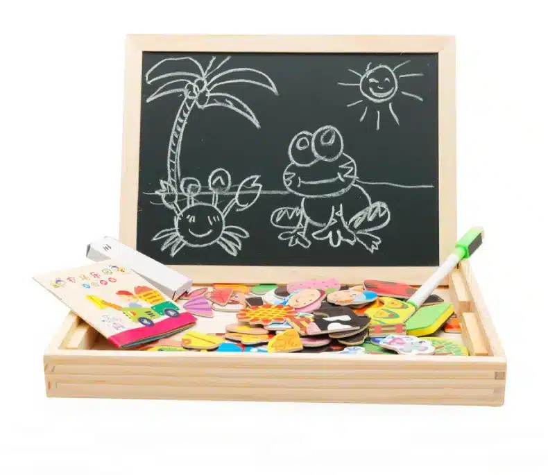 Mambobaby Cartoon Kids Educational Toys Wooden Puzzles For Children Forest Park Multifunctional Magnetic Puzzles Drawing Board 21