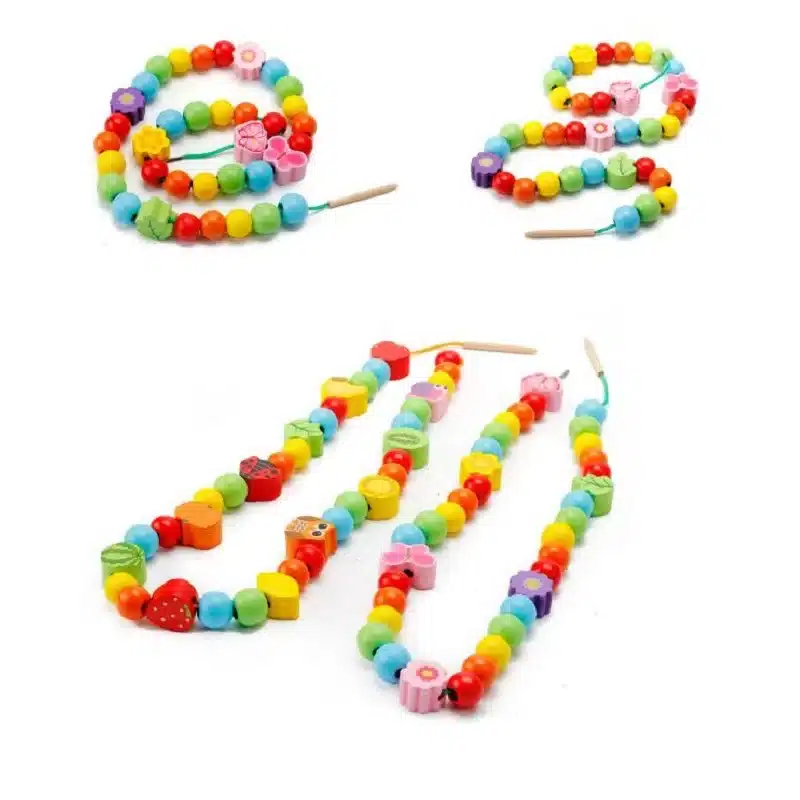 Montessori Learning Education Wooden Toys Cartoon fruit tree Fruit Beads Educational Toy For Children Birthday gift 12