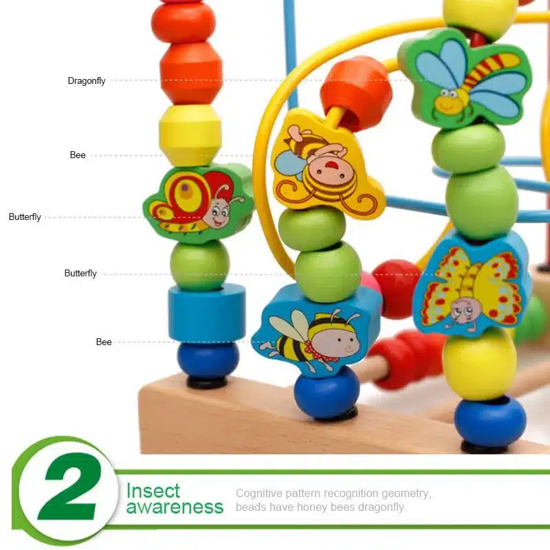 MWZ Wooden Baby Toddler Early Educational Toys Circle First Bead Coaster Maze For Kids Children 11