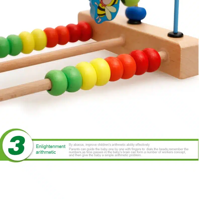 MWZ Wooden Baby Toddler Early Educational Toys Circle First Bead Coaster Maze For Kids Children 12