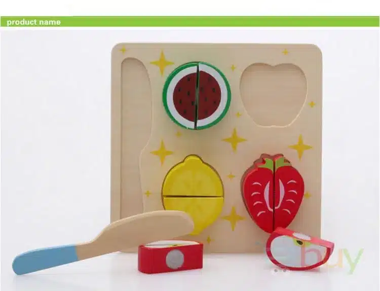 Wooden Toy Kitchen Cut Fruits Vegetables Dessert Kids Cooking Kitchen Toy Food Pretend Play Puzzle Educational Toys for Children 10