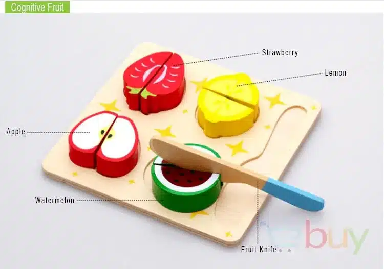 Wooden Toy Kitchen Cut Fruits Vegetables Dessert Kids Cooking Kitchen Toy Food Pretend Play Puzzle Educational Toys for Children 12