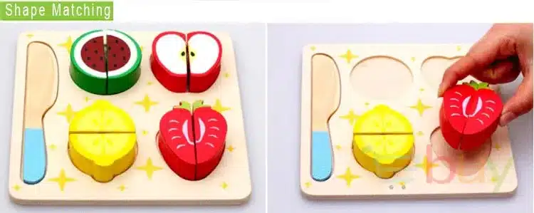 Wooden Toy Kitchen Cut Fruits Vegetables Dessert Kids Cooking Kitchen Toy Food Pretend Play Puzzle Educational Toys for Children 14