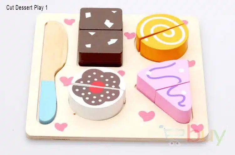 Wooden Toy Kitchen Cut Fruits Vegetables Dessert Kids Cooking Kitchen Toy Food Pretend Play Puzzle Educational Toys for Children 24