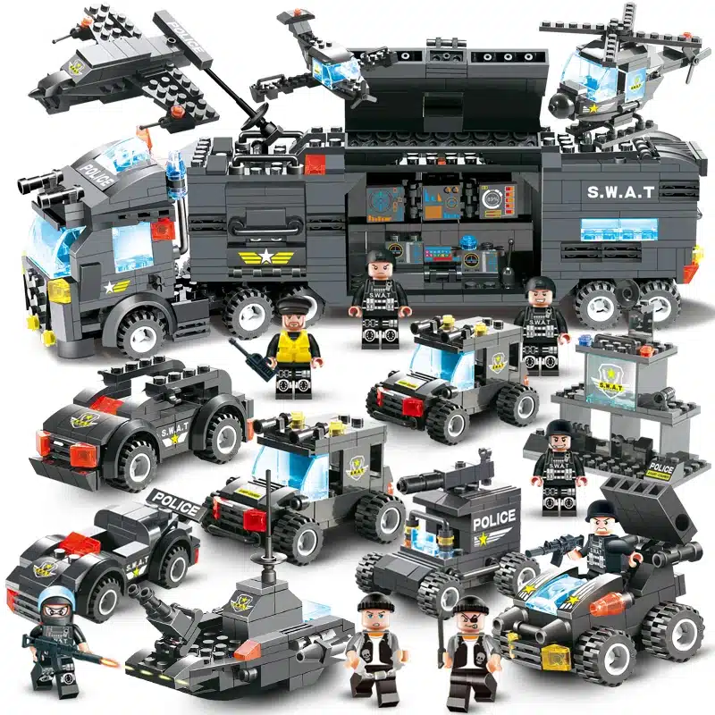 8 in 1 City Police Series Police Station Building Blocks DIY Bricks Educational Toys For Children Compatible with Legoed Blocks 11