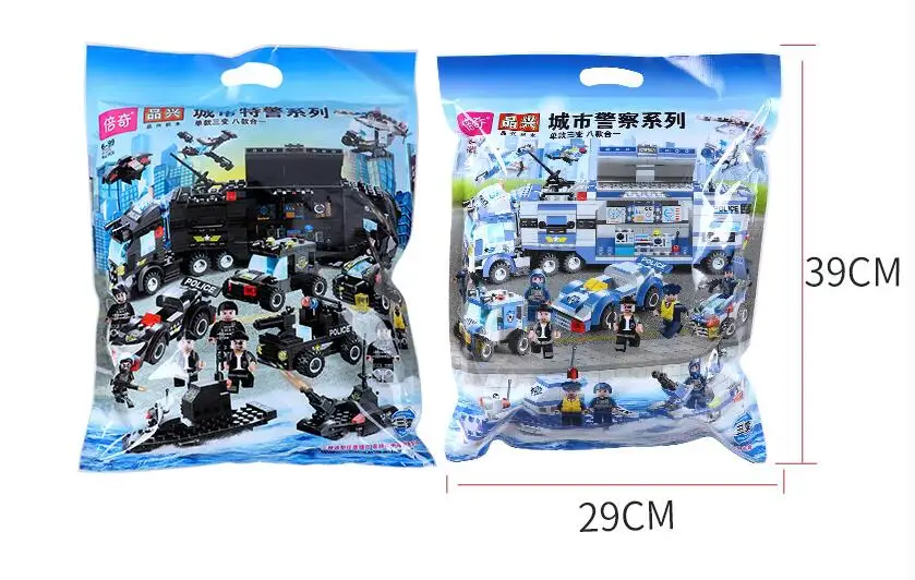 8 in 1 City Police Series Police Station Building Blocks DIY Bricks Educational Toys For Children Compatible with Legoed Blocks 18