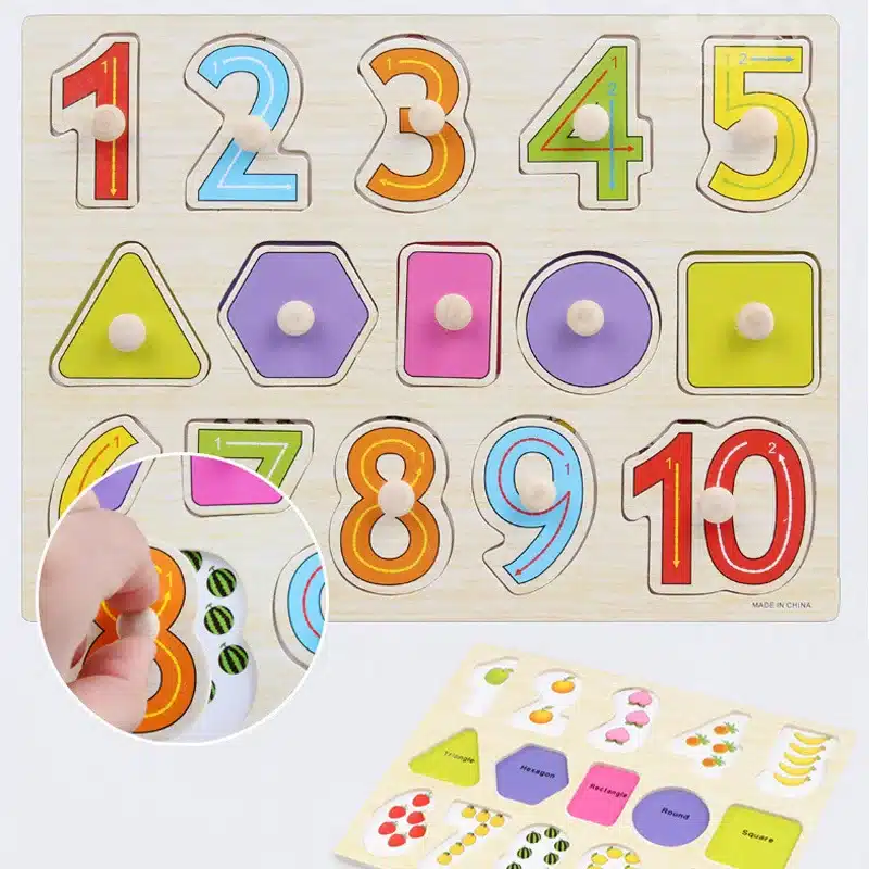30cm Kid Early educational toys baby hand grasp wooden puzzle toy alphabet and digit learning education child wood jigsaw toy 6