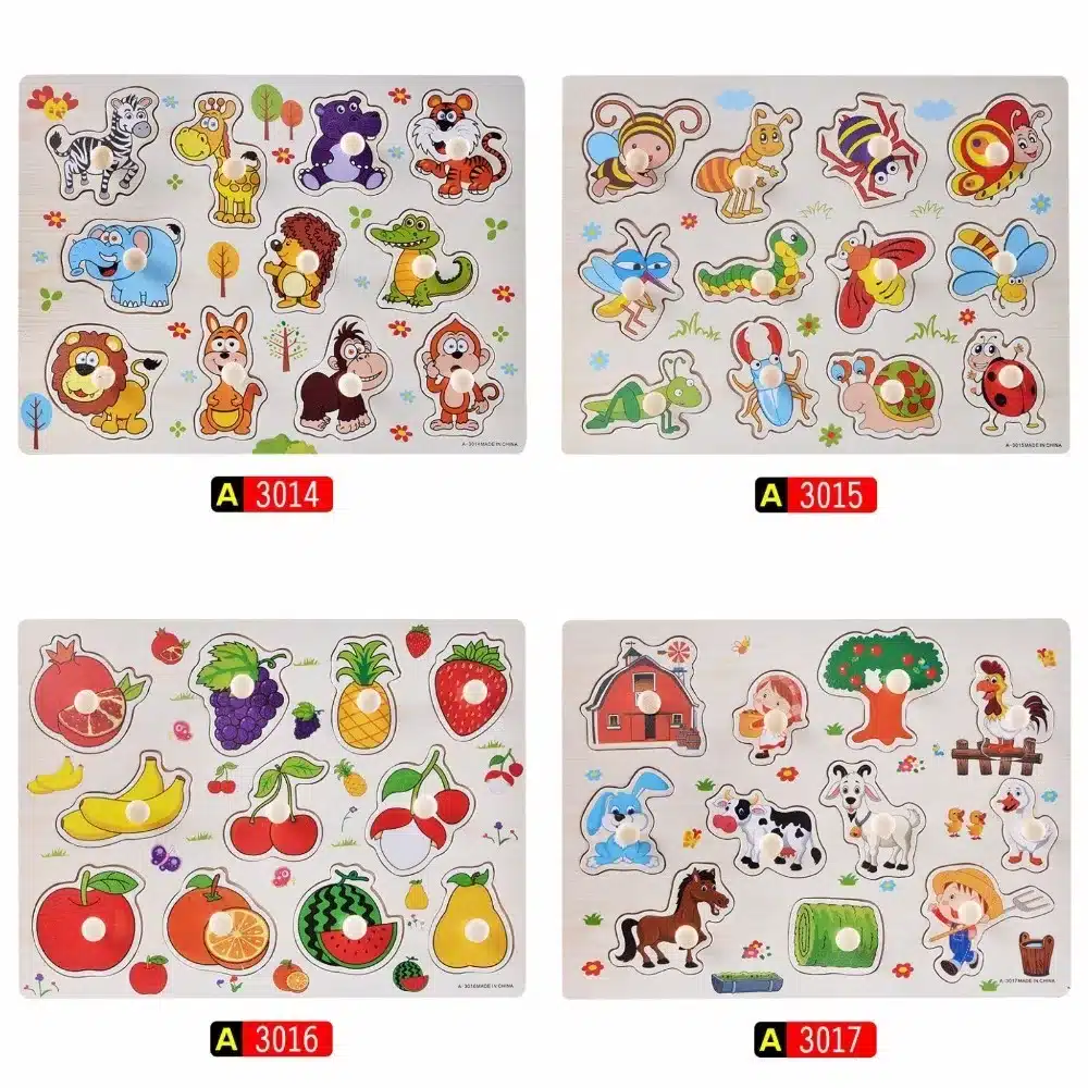 30cm Kid Early educational toys baby hand grasp wooden puzzle toy alphabet and digit learning education child wood jigsaw toy 12