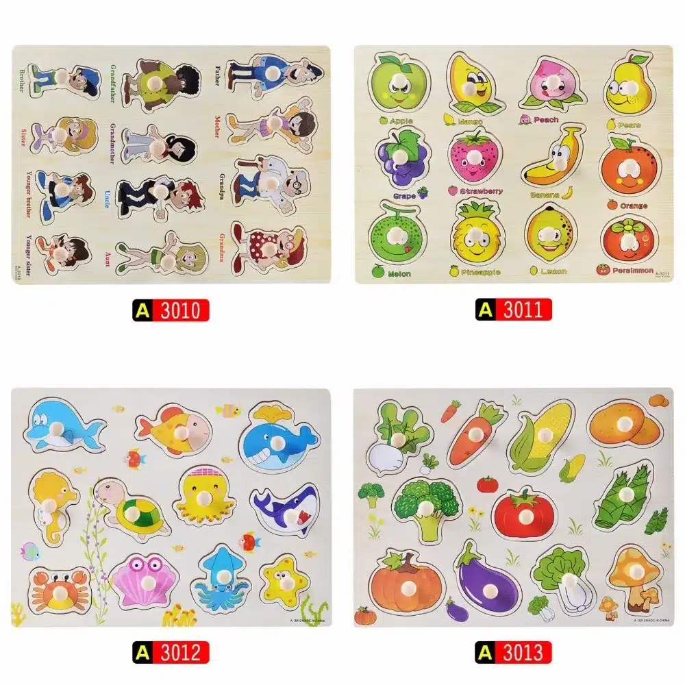 30cm Kid Early educational toys baby hand grasp wooden puzzle toy alphabet and digit learning education child wood jigsaw toy 13