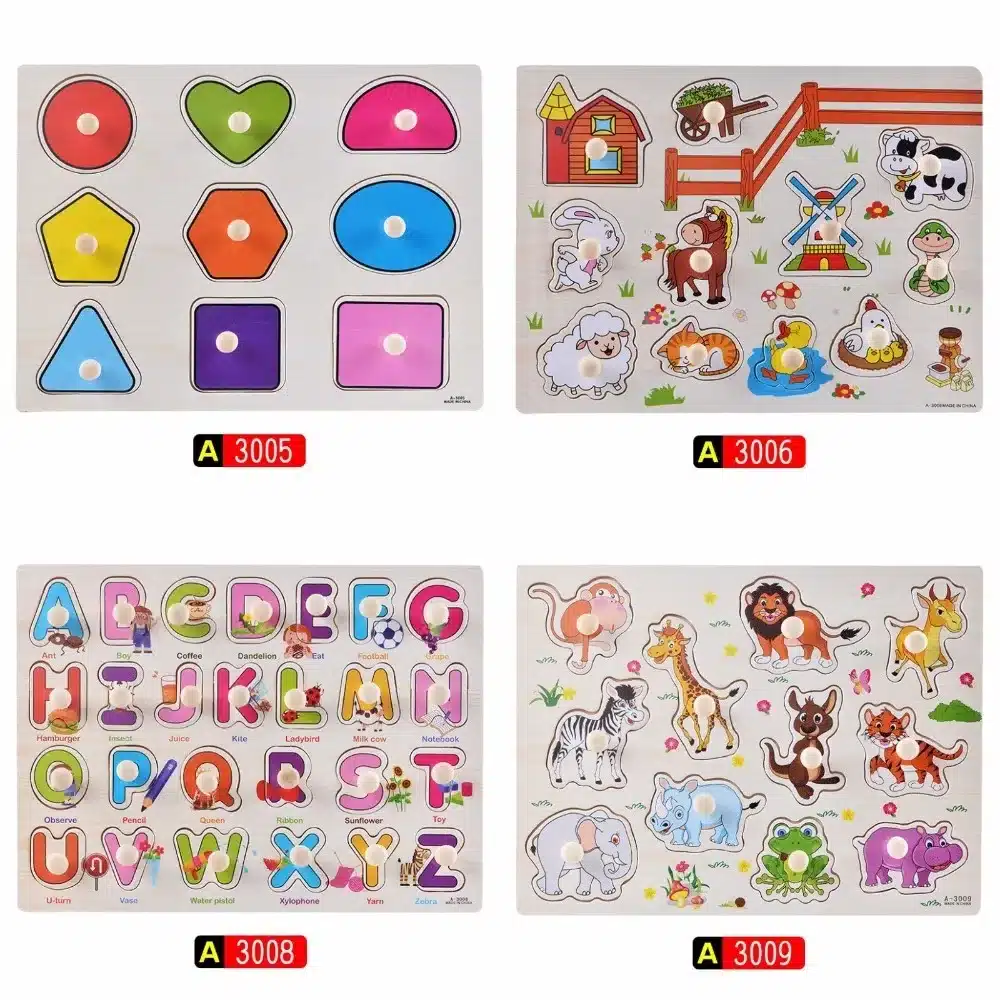 30cm Kid Early educational toys baby hand grasp wooden puzzle toy alphabet and digit learning education child wood jigsaw toy 14
