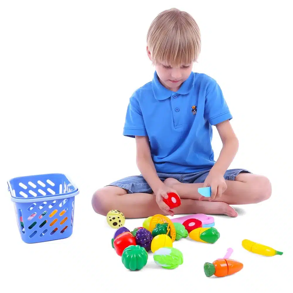 Surwish 23Pcs/Set Plastic Fruit Vegetables Cutting Toy Early Development and Education Toy for Baby - Color Random 16