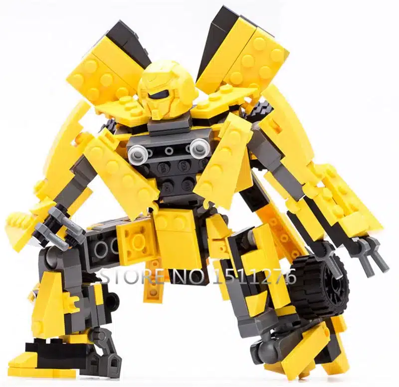 225pcs LegoINGs Transformation Robot Yellow Car Bricks City Building Blocks Sets Starwars Creator Educational Toys For Children 6
