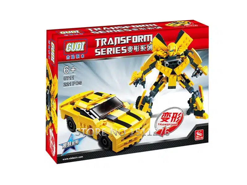 225pcs LegoINGs Transformation Robot Yellow Car Bricks City Building Blocks Sets Starwars Creator Educational Toys For Children 10