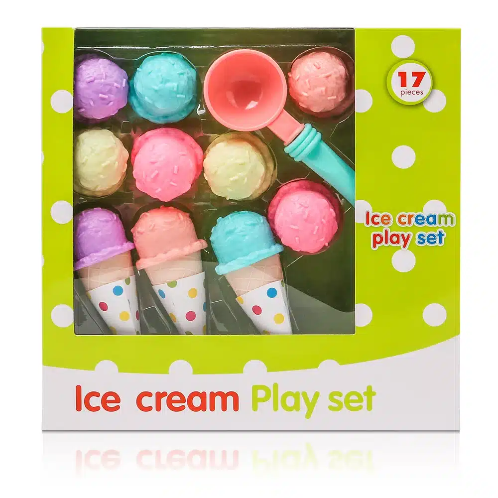 17PCS Ice Cream Play Set Pretend Play Toys Educational Kid Kitchen Set Fun Miniature Toys for Children 6