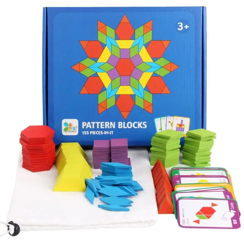 155pcs Montessori Wooden Jigsaw Puzzle Board Set Colorful Baby Educational Wooden Toy for Children Learning Developing Toys 13