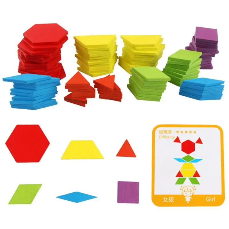 155pcs Montessori Wooden Jigsaw Puzzle Board Set Colorful Baby Educational Wooden Toy for Children Learning Developing Toys 17