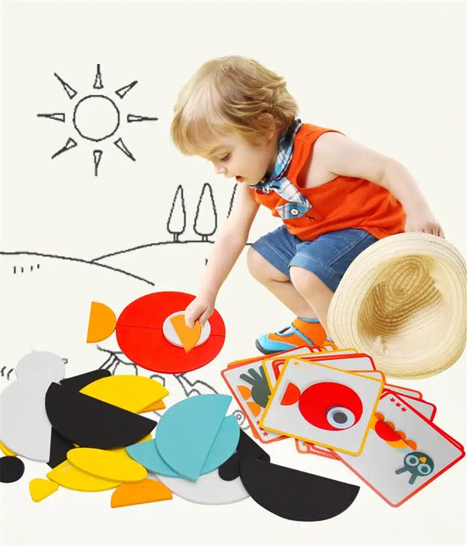 3D Puzzle Set Montessori Toys For Kids Children Boys Oyuncak Juegos Educativos Kids Early Learning Education Jigsaw Tangram 26