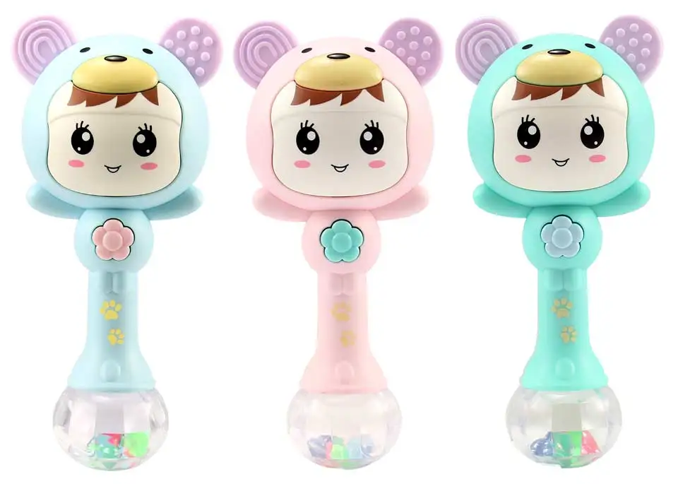 Baby Hand Bell Music Rhythm Lighting Cute Sand Hammer Newborn toy 0-12 Months Educational Rattles for kids BEI JESS 3
