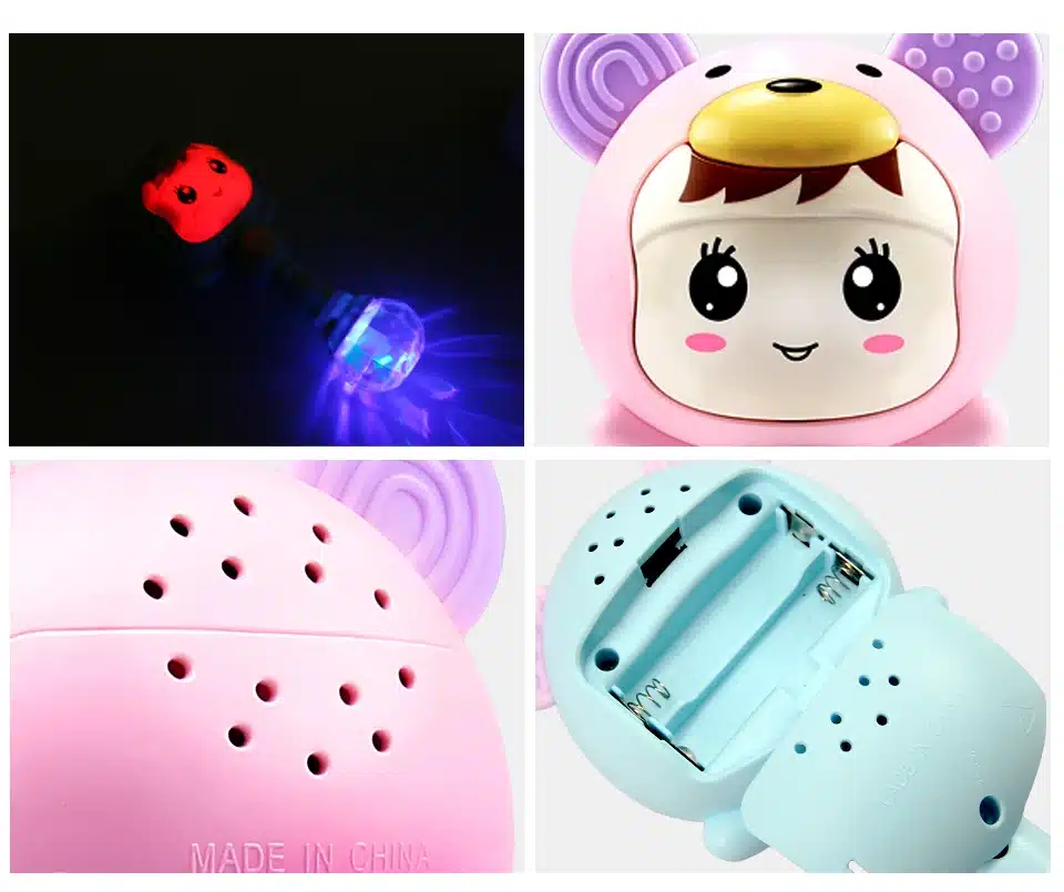 Baby Hand Bell Music Rhythm Lighting Cute Sand Hammer Newborn toy 0-12 Months Educational Rattles for kids BEI JESS 8