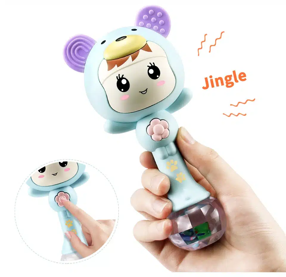 Baby Hand Bell Music Rhythm Lighting Cute Sand Hammer Newborn toy 0-12 Months Educational Rattles for kids BEI JESS 9