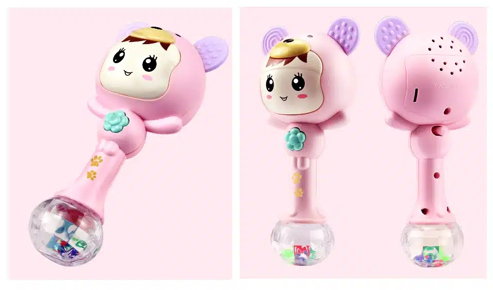 Baby Hand Bell Music Rhythm Lighting Cute Sand Hammer Newborn toy 0-12 Months Educational Rattles for kids BEI JESS 10