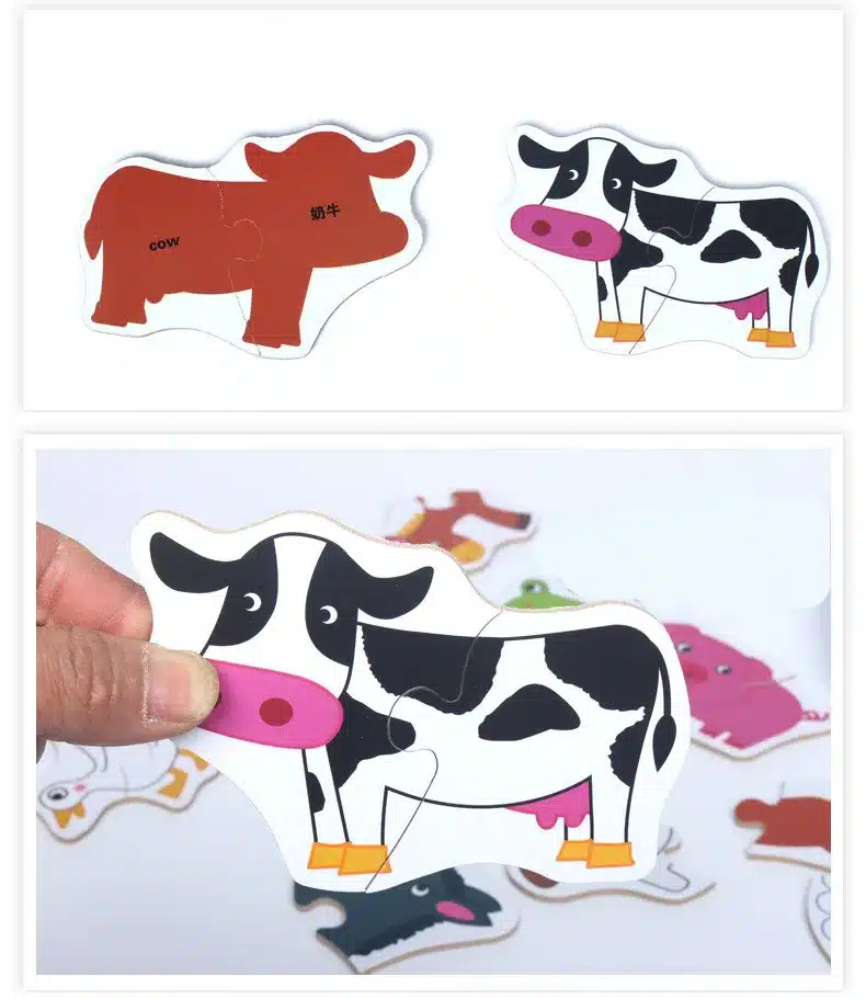 Baby Toys Iron Box Infant Early Head Start Training Puzzle Cognitive Card Vehicle/Fruit/Animal Set Pair Puzzle Educational Gift 5
