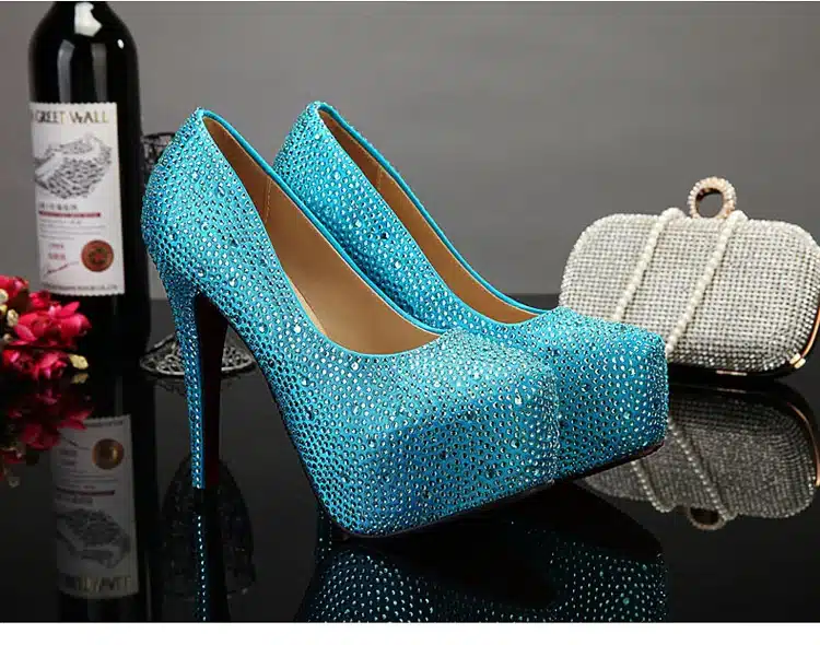 Lotus Jolly 2018 Women Pumps Silver Rhinestone Wedding Shoes Ultra high heels Woman crystal platform Party Shoes Plus size 35-42 17