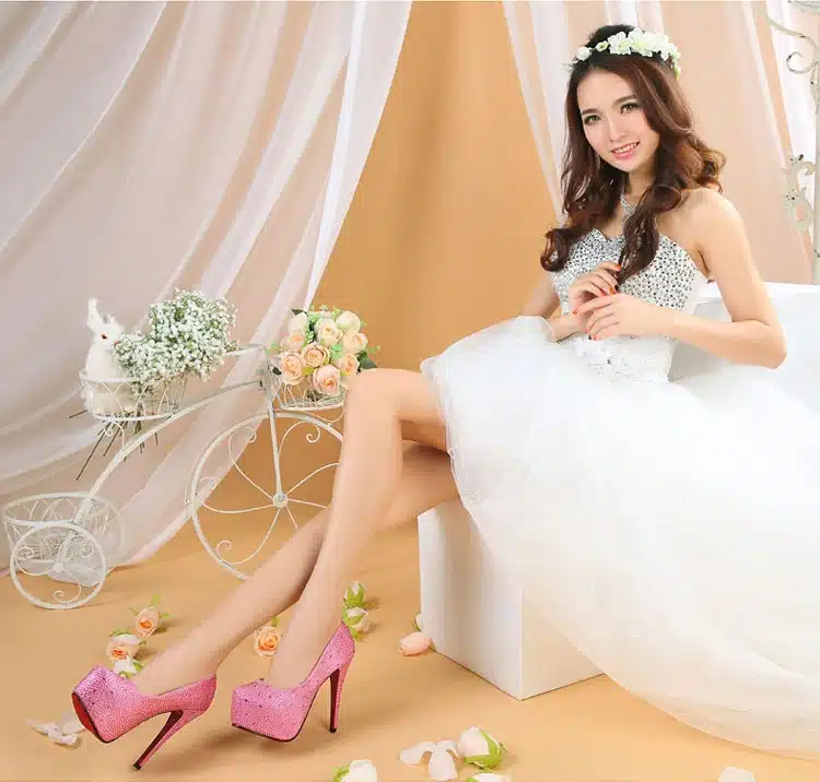 Lotus Jolly 2018 Women Pumps Silver Rhinestone Wedding Shoes Ultra high heels Woman crystal platform Party Shoes Plus size 35-42 21