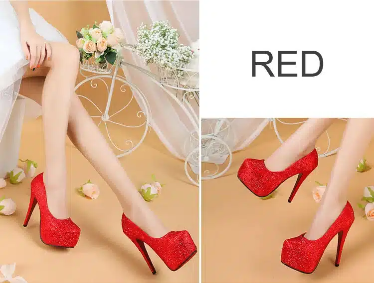 Lotus Jolly 2018 Women Pumps Silver Rhinestone Wedding Shoes Ultra high heels Woman crystal platform Party Shoes Plus size 35-42 25