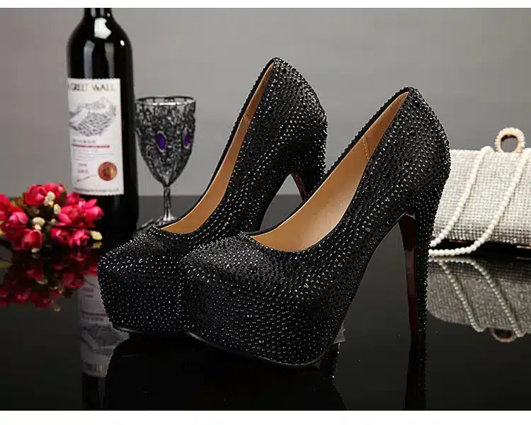 Lotus Jolly 2018 Women Pumps Silver Rhinestone Wedding Shoes Ultra high heels Woman crystal platform Party Shoes Plus size 35-42 31
