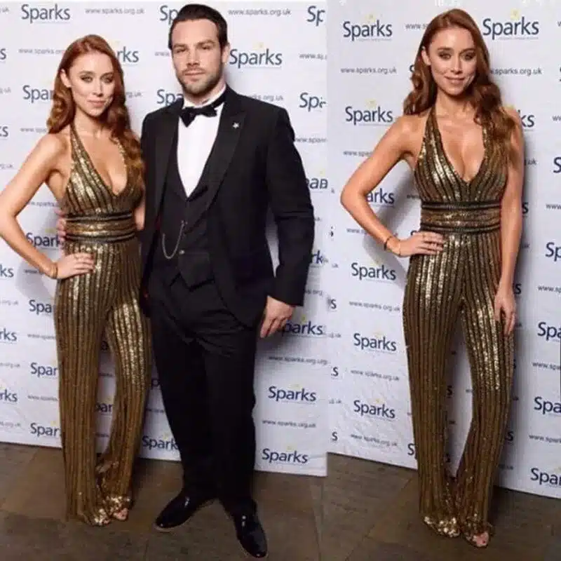 Tonlinker 2018 Gold Sequin Jumpsuit Women Sexy Party suit V Neck Backless Women Clubwear Bodysuit Overalls Macacao Feminino 6