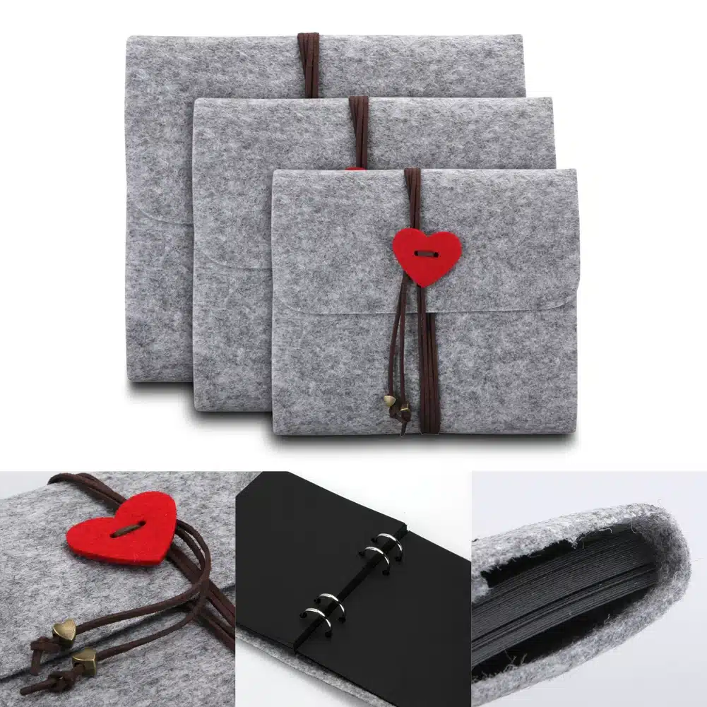 5-6 inch,7-8 inch Velvet Felt Cover Handmade DIY Vintage Photo Album 30 Black Sheets Home Decoration Birthday Gift S M L 12