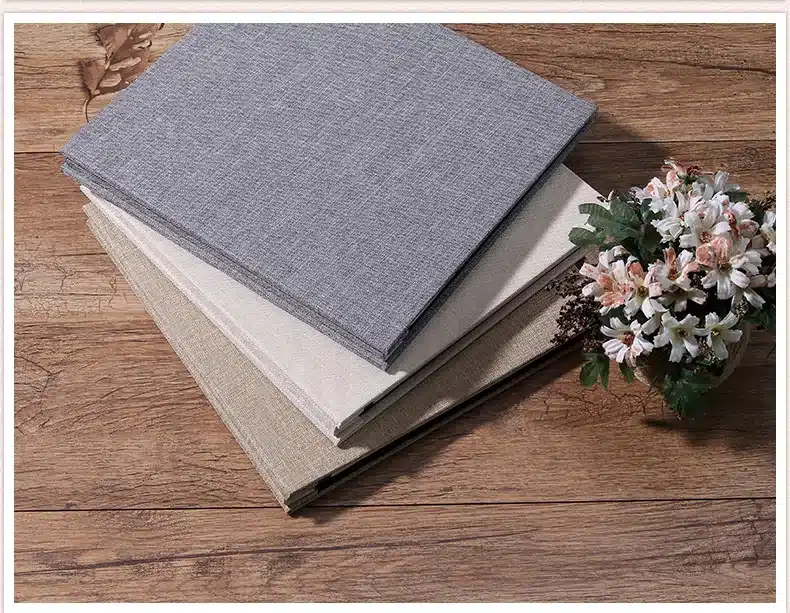 New Linen Self-Adhesive Film DIY Cheap Photo Album Wedding Album Retro Family Large-Capacity Photo Album Handmade Creative Gifts 4