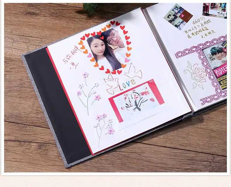 New Linen Self-Adhesive Film DIY Cheap Photo Album Wedding Album Retro Family Large-Capacity Photo Album Handmade Creative Gifts 13