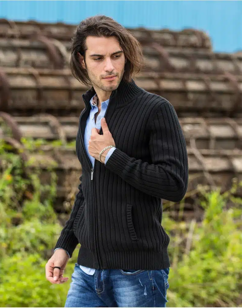 Pioneer Camp mens cardigan sweater famous brand clothing slim fit zipper male sweaters top quality cardigan for men 19