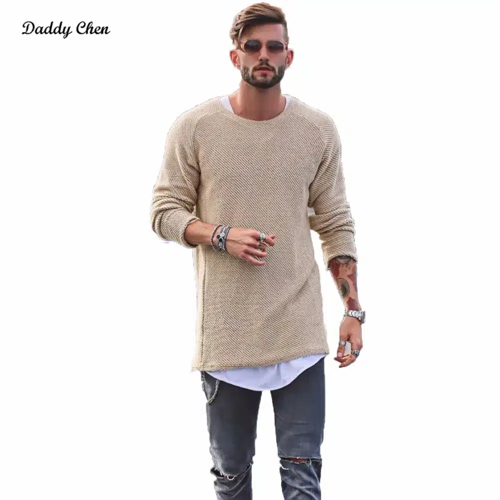 Men Sweater Autumn Winter Knitted Solid Simply Style Pullover Casual Loose O Neck Sweater Jumper Male Black Outerwear Brand 2018 18